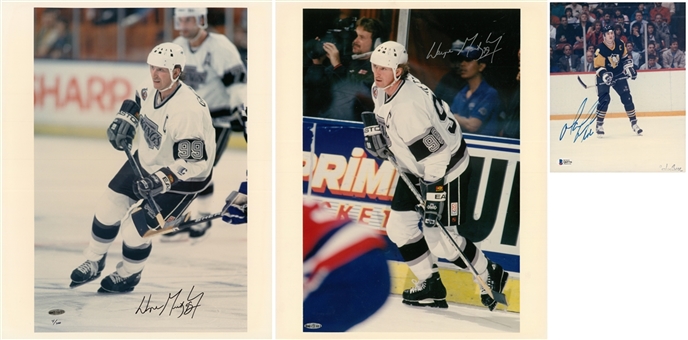 Lot of (3) Hockey Legends Signed Photos With Gretzky (2) & Lemieux (UDA & Beckett)